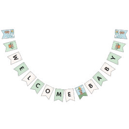 Banderines Género Neutral Verde Bienvenida Bear Bear Baby Sho