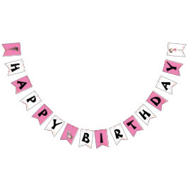 Banderines Gimnasia chica Feliz cumpleaños arcoiris rosa