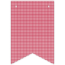 Banderines Gingham blanco y rojo.