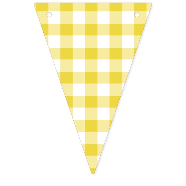 Banderines Gingham Clásico Amarillo Dorado (Primera bandera)