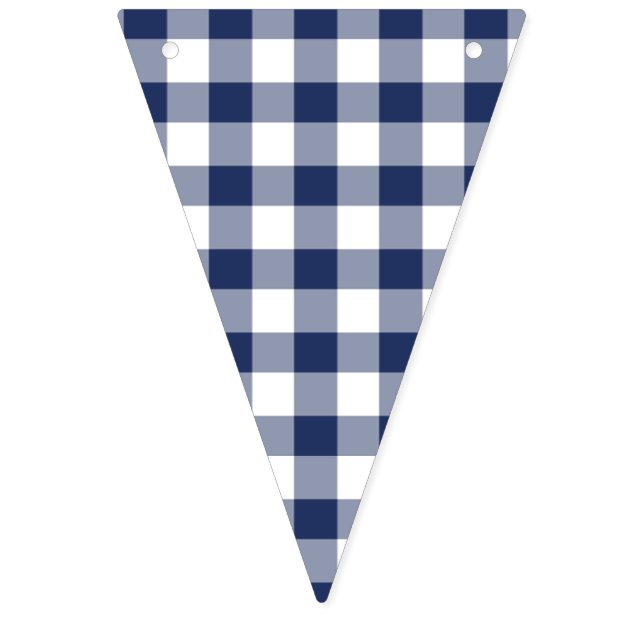 Banderines Gingham Clásico Azul Marino (Primera bandera)