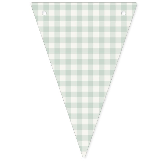 Banderines Gingham Clásico Primavera | Salvia Silenciada (Primera bandera)
