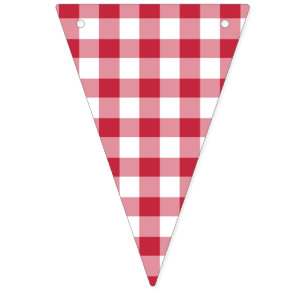 Banderines Gingham Clásico Rojo Cereza