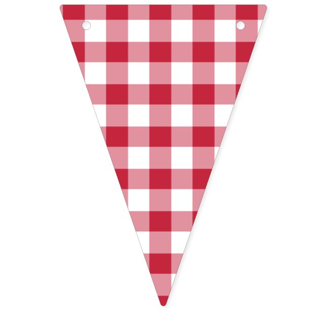 Banderines Gingham Clásico Rojo Cereza (Primera bandera)