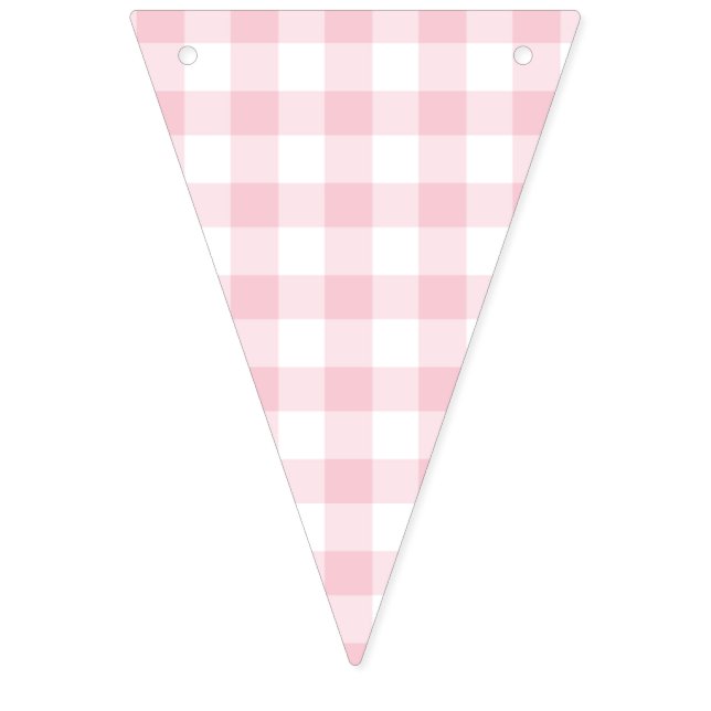 Banderines Gingham Clásico Rosa (Primera bandera)