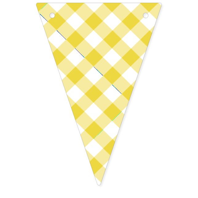 Banderines Gingham Retro Amarillo Dorado (Primera bandera)