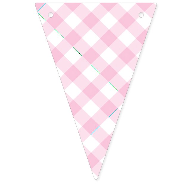 Banderines Gingham Retro Rosa Claro (Primera bandera)