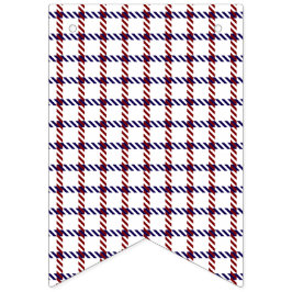 Banderines Gingham Rústico Patriótico Rojo, Blanco y Azul