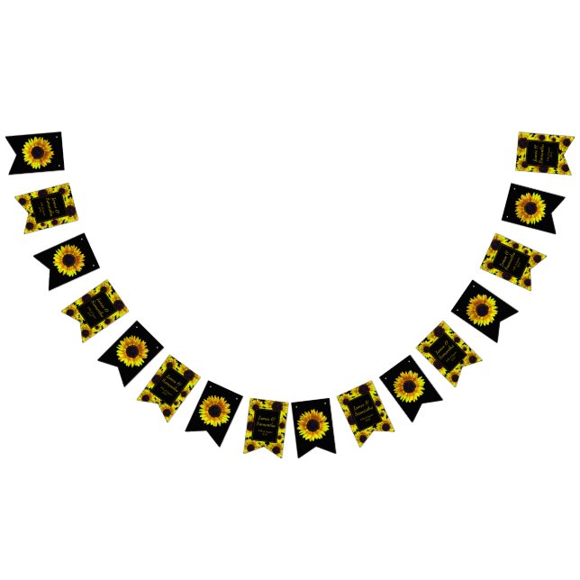 Banderines Girasol amarillo brillante alegre - 