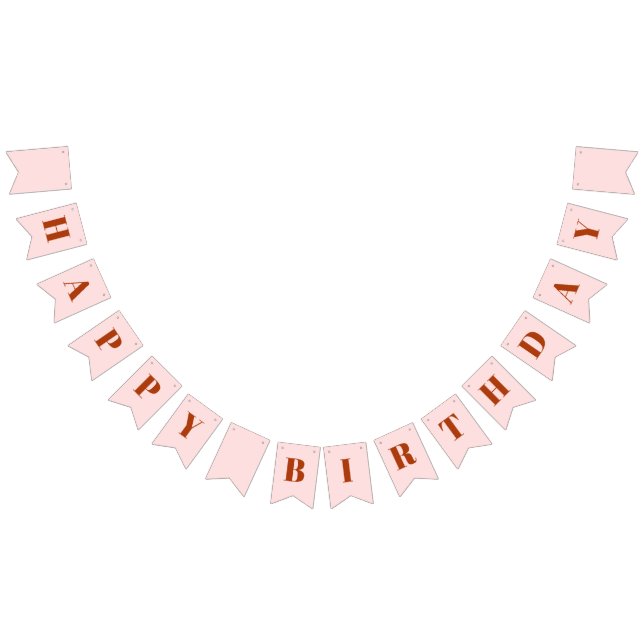 Banderines Girly Happy Birthday Rubor Pink Red Birday (Todo)
