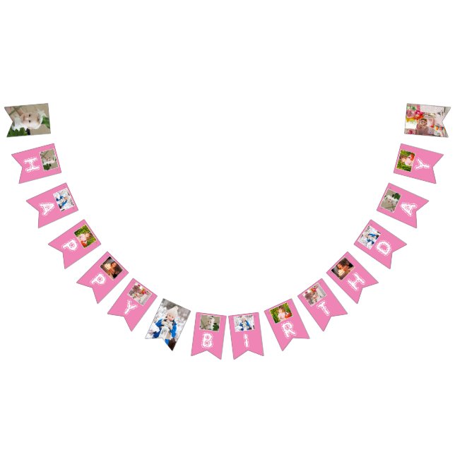 Banderines Girly Pink Daughter Photo Birday (Todo)