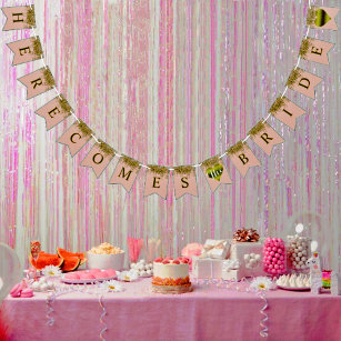 Mantel de fiesta de feliz cumpleaños rosa y plateado con diamantes