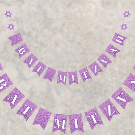 Banderines Glam Purple Sparkle Chica Moda Elegante Bat Mitzva