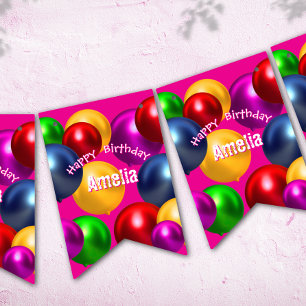 Banderines Globos de cumpleaños divertidos personalizados