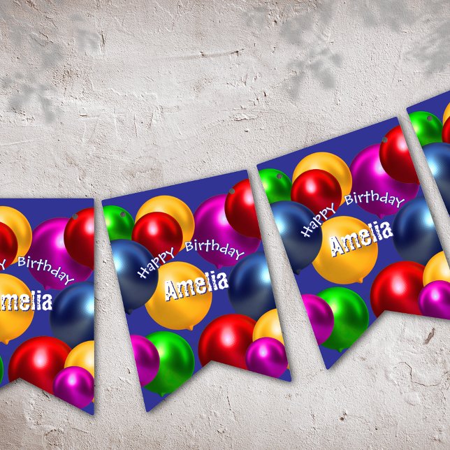 Banderines Globos de cumpleaños divertidos personalizados (Subido por el creador)