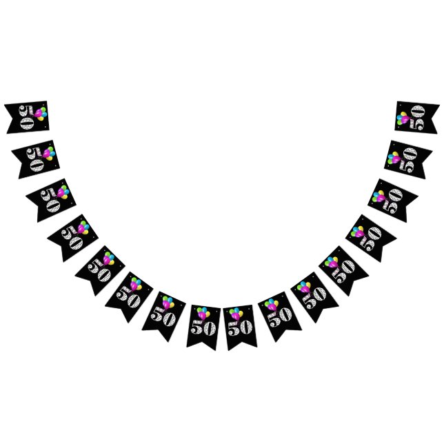 Banderines Globos de fiesta de 50 años (Todo)