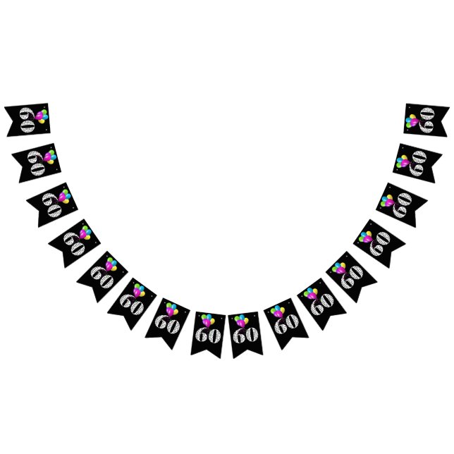 Banderines globos de fiesta de 60 años (Todo)