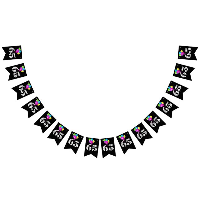 Banderines globos de fiesta de 65 años (Todo)