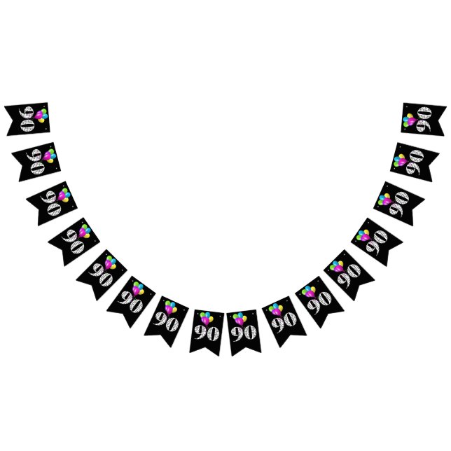 Banderines Globos de fiesta de cumpleaños 90 (Todo)