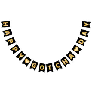 Banderines Globos de Relieve metalizado dorado feliz Día de G