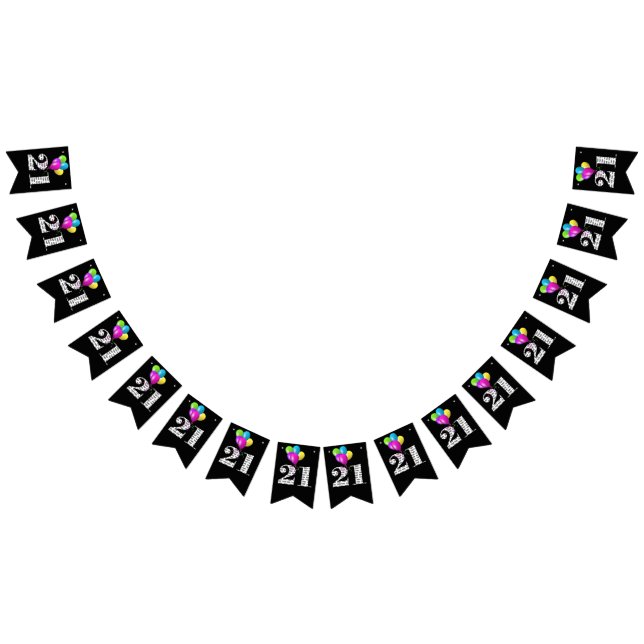 Banderines Globos fiestas de 21 años (Todo)