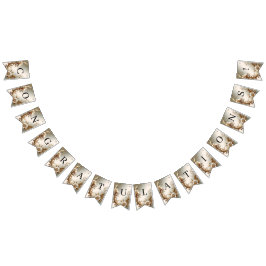 Banderines Gold Floral Bunting Flag