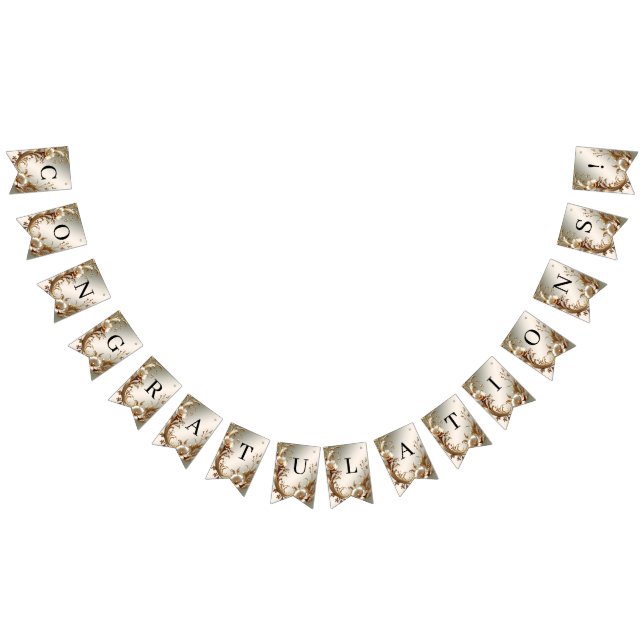 Banderines Gold Floral Bunting Flag (Todo)