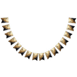 Banderines Gold Floral Embellishments Bunting Flag