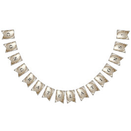 Banderines Golden Ornate Frame with Pearls Bunting Flag