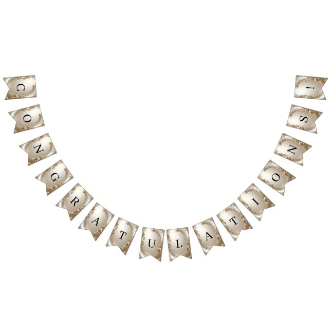 Banderines Golden Ornate Frame with Pearls Bunting Flag (Todo)