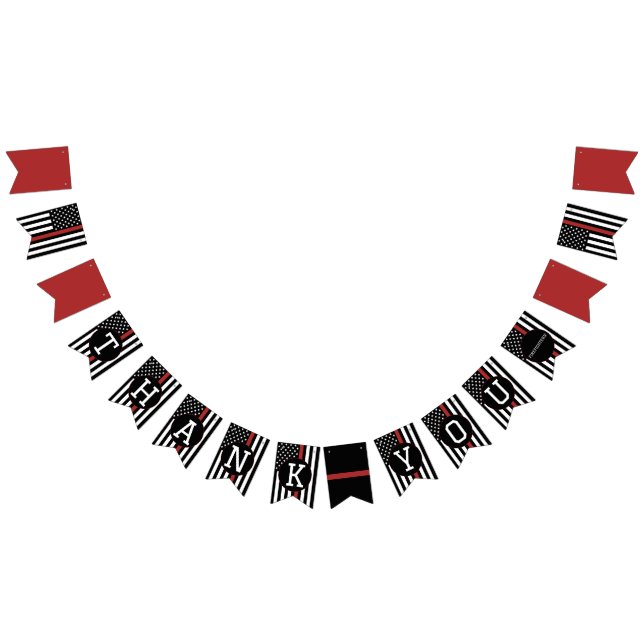 Banderines Gracias, bomberos, Personalizado delgado de la lín (Todo)