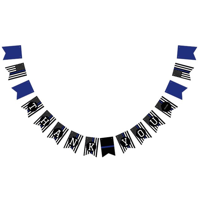 Banderines Gracias Oficiales Aplicación de la Ley Línea Azul  (Todo)