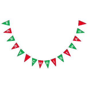 Banderines Graciosa Navidad Invierno rojo y verde festividad
