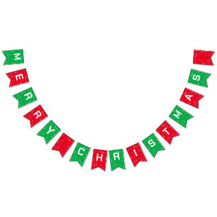 Banderines Graciosa Navidad Invierno rojo y verde festividad