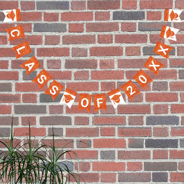 Banderines Grad Glam Naranja Cap Clase Simple Más Año
