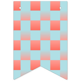 Banderines Gradiente a cuadros con estilo polvo azul coral ro