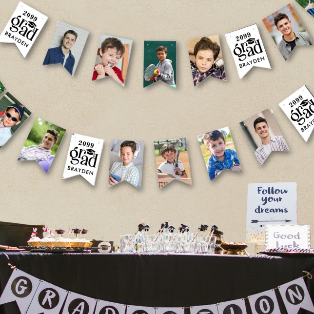 Banderines Graduación 12 Fotos Nombre del año de grado negrit (Subido por el creador)
