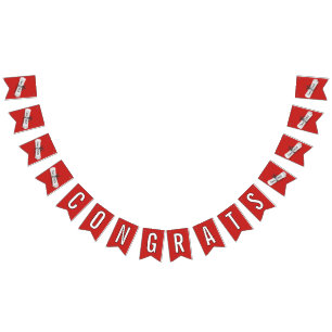 Banderines Graduación 2024 de ConGRATS Diploma Blanco