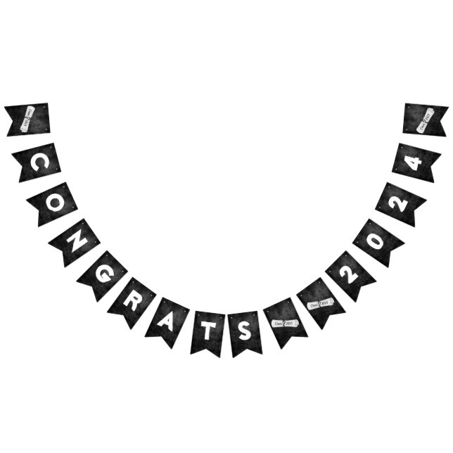 Banderines Graduación 2025 Cuero negro y diplomas (Todo)