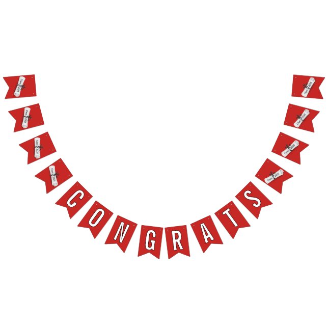 Banderines Graduación 2025 de CONGRATS Diploma Blanco (Todo)