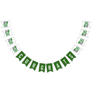 Banderines Graduación 2025 Verde y Negro
