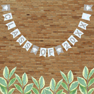 Banderines Graduación Clase De Rótulos De Fiesta Ópal Blanco