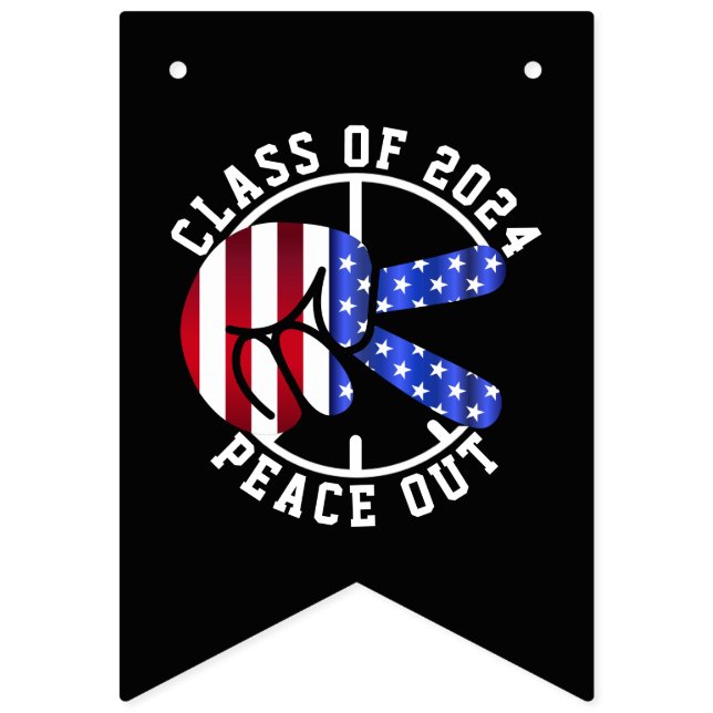 Banderines Graduación De Fiesta De Graduado De Paz De 2025 (Primera bandera)