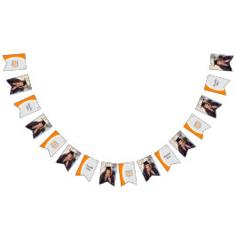 Banderines Graduación de foto de marco curvado de naranja