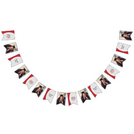 Banderines Graduación de foto de marco curvo rojo