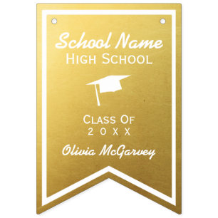 Banderines Graduación de Moda Gold Trendy Clase de Bunting 2