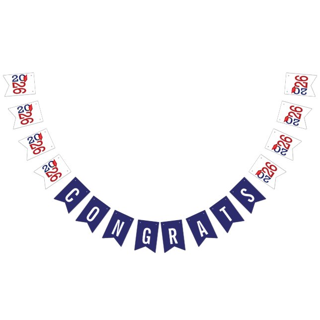 Banderines Graduation 2026 Navy Blue and Red (Todo)