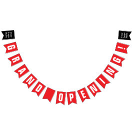 Banderines Grand Opening Bright Red and White Your Logo Here