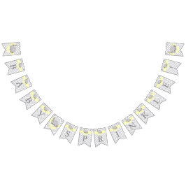 Banderines Gris amarillo y blanco: rociar a bebé