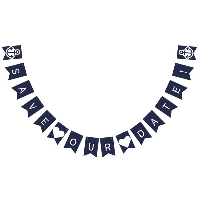 Banderines Guardar nuestra fecha de vuelo Nautical Bunting Ph (Todo)